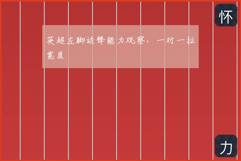 英超左脚边锋能力观察，一对一拉宽度